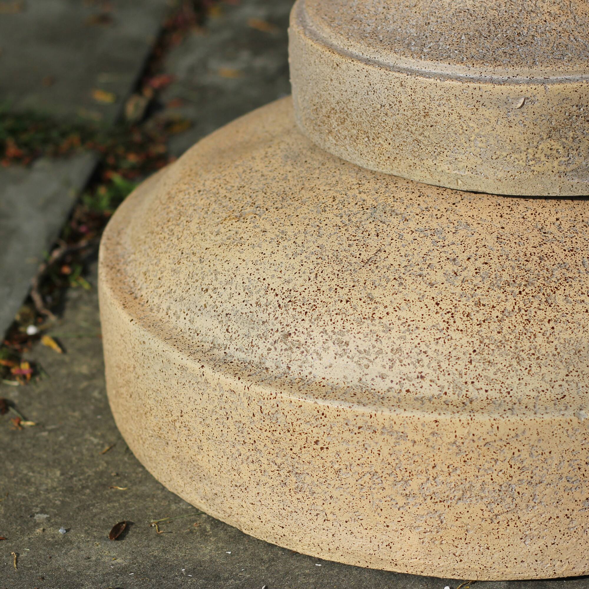 24.75" Tan Birds of a Feather LED Outdoor Garden Water Fountain